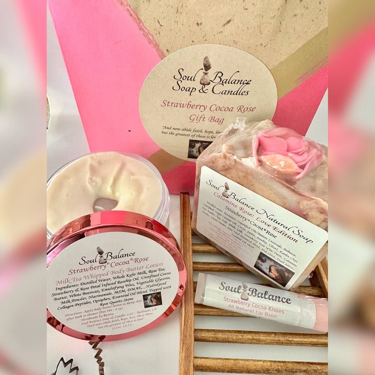 Strawberry Cocoa Rose Gift Bag